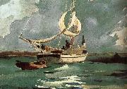 Winslow Homer Sailing USA oil painting artist